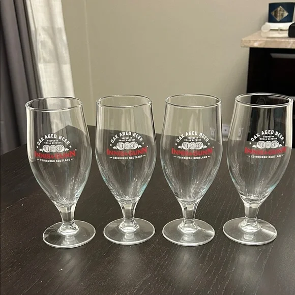 Set of 4 Innis & Gunn Clear Beer Large Glass Set - Picture 2 of 2